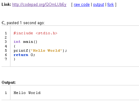 codepad-c-compiler