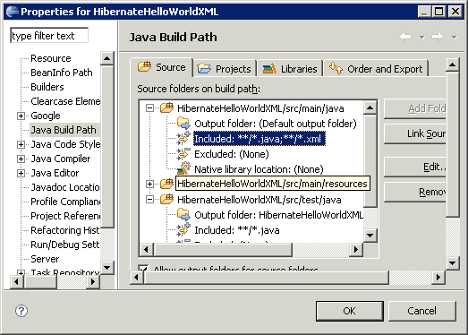 hibernate-java-build-path-include-xml