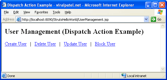Struts Dispatch Action Example Tutorial