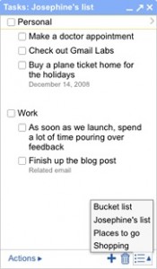 GMail launched Task list functionality