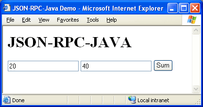 JSON-RPC-Java Screen