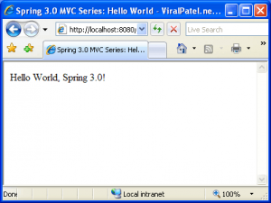 Spring 3 MVC: Create Hello World application in Spring 3.0 MVC