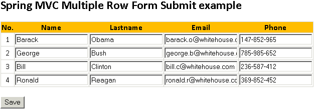 spring-mvc-multi-row-form