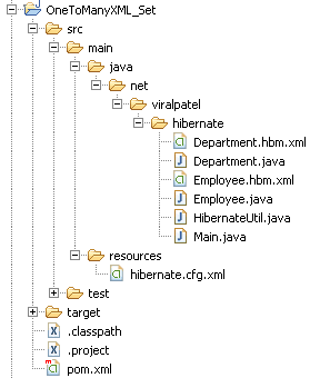 hibernate-one-to-many-xml-mapping-project-structure