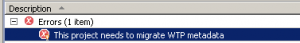 Eclipse: This project needs to migrate WTP metadata
