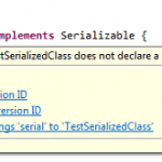 Eclipse: Ignore “not declare static final serialVersionUID” warning