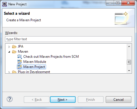 spring 4 mvc tutorial eclipse-new-project-wizard