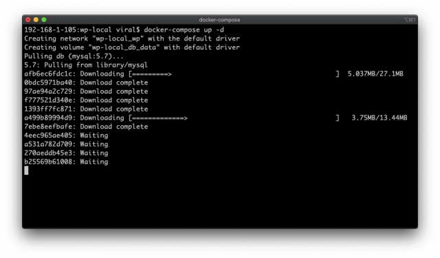 wordpress docker-compose up