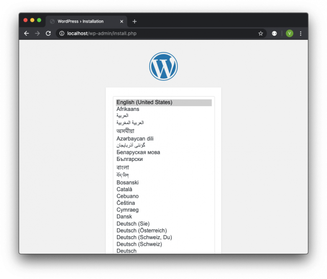 local wordpress docker installation