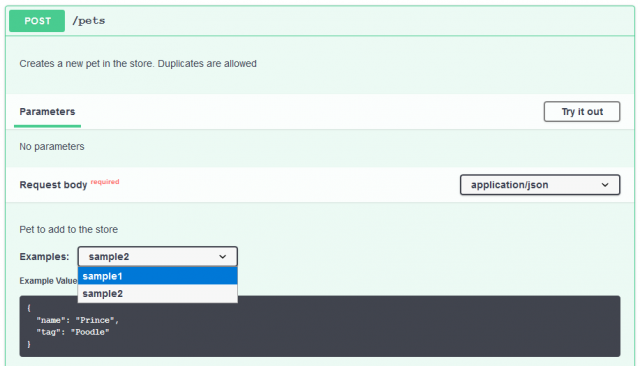 openapi multiple examples