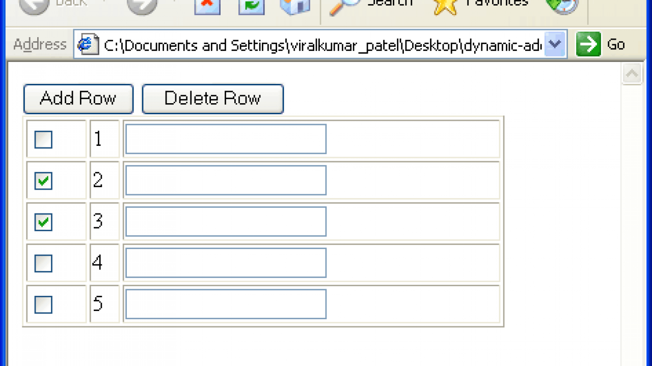 Dynamically Add Remove Rows In Html Table Using Javascript