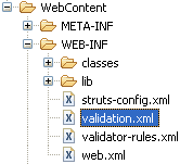 validation.xml file struts validator framework